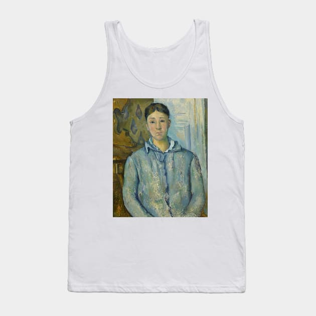 Madame Cezanne in Blue by Paul Cezanne Tank Top by Classic Art Stall